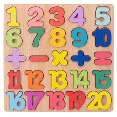 Wooden Puzzle Learning Boards – Shapes, Numbers & Alphabet (20×20cm)
