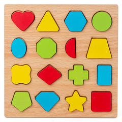 Wooden Puzzle Learning Boards – Shapes, Numbers & Alphabet (20×20cm)