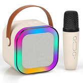 Portable Bluetooth Speaker and Wireless Microphone set (Cream Colour)