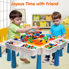5 in 1 Building Blocks Table with Chairs for Kids