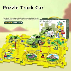 Puzzle Car Tracks & Electric Drive Play Set
