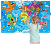 World Map Board Set – Interactive Geography Learning Toy for Kids