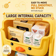 Yellow Duck 3-Tier Kids Storage Rack – Rolling Toy Organizer