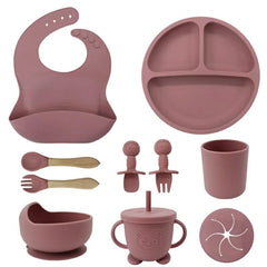 Premium Silicone Baby Feeding Set – 10 Pcs