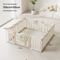 White baby playpen safety fence 150 by 150 cm inner size, 61.5 cm high