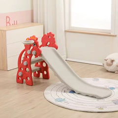 Kids Indoor Slide with Basketball Hoop