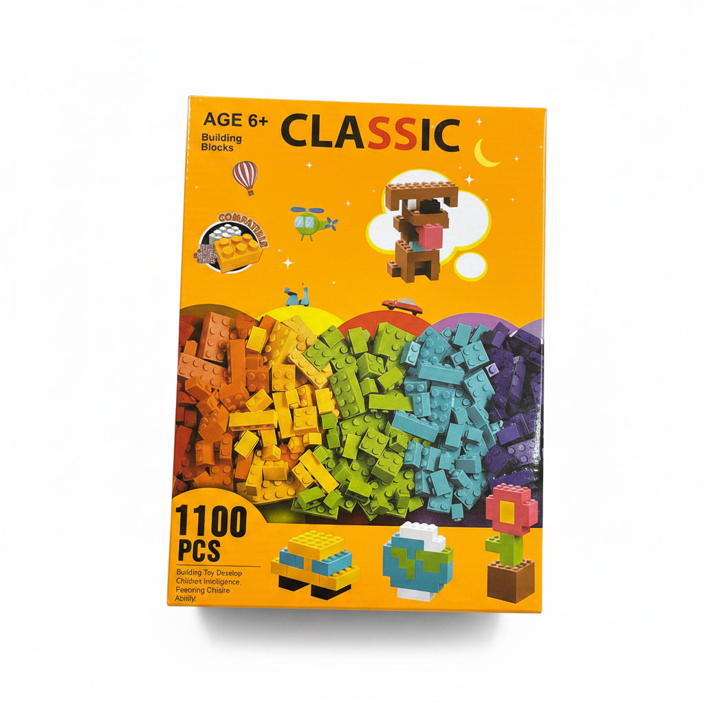 Classic 1100 piece colorful building blocks set age 6 plus