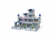 Happy Childhood large dream home dollhouse play set on white background