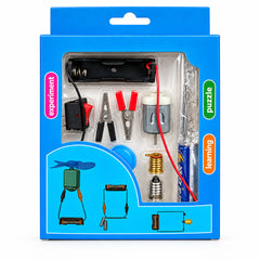 Kids electric experiment learning kit with motor battery wires and bulbs