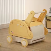 2-in-1 Baby Push Walker & Toy Storage Cart – Yellow