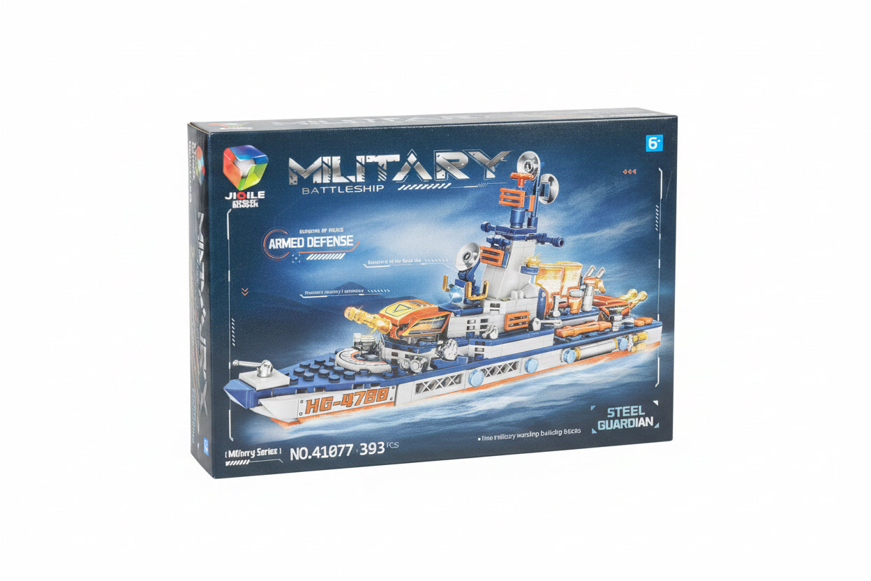 Military battleship building blocks set model 41077 with 393 pieces