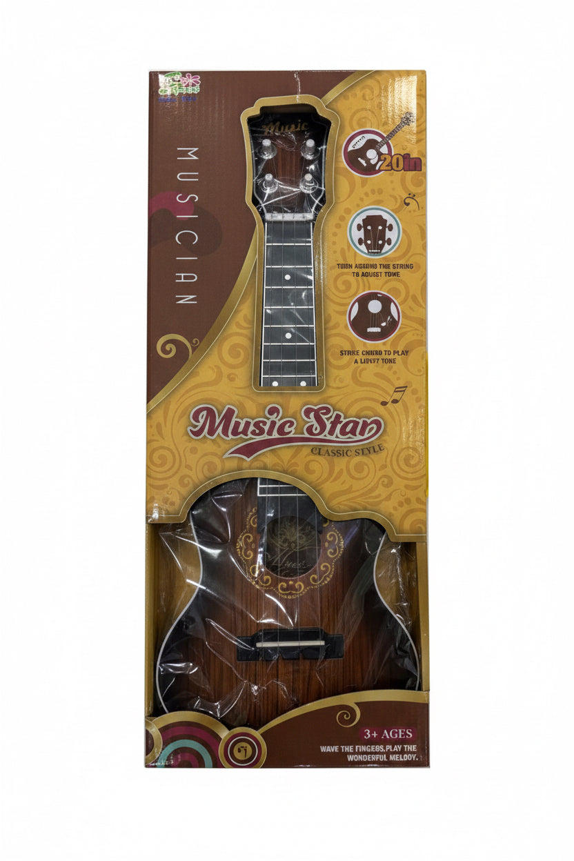 Music Star 20 inch toy guitar on white background