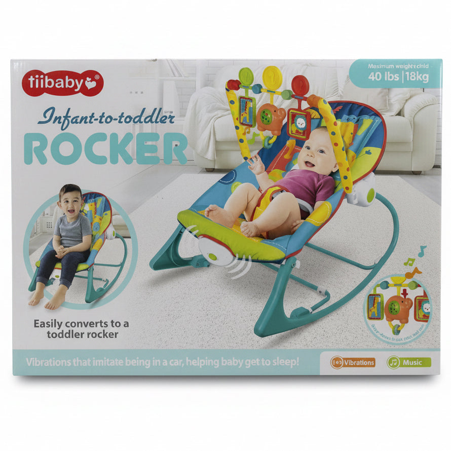 Tiibaby infant toddler rocker with music and vibration