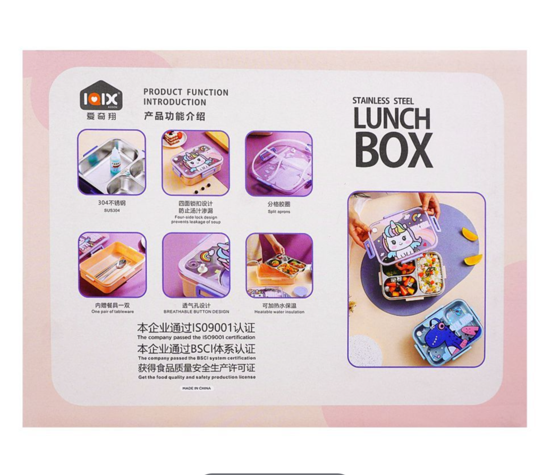 Stainless Steel Lunch Box with Spoon & Chopsticks