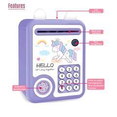 Mini ATM Bank with Fingerprint Lock & Music