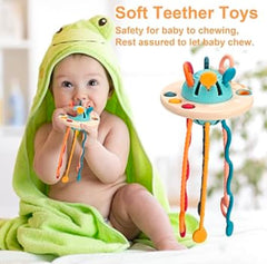 3-in-1 Silicone Funny Teether & Puller Toy