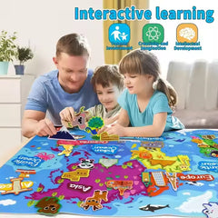 World Map Felt Board Set – Interactive Geography Learning Toy for Kids