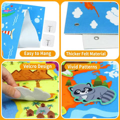 World Map Felt Board Set – Interactive Geography Learning Toy for Kids