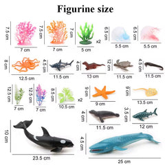 Sea Floor Ocean Animals Play Set - 25 Pcs