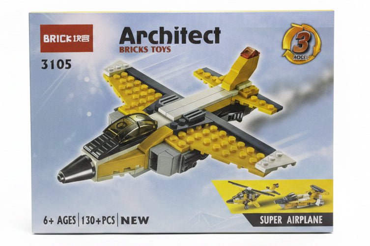 Architect Super Airplane 3105 building blocks set on white background