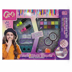 Deluxe nail art salon set with nail polish, glitter and manicure accessories