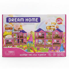 Dream Home large villa dollhouse play set on white background