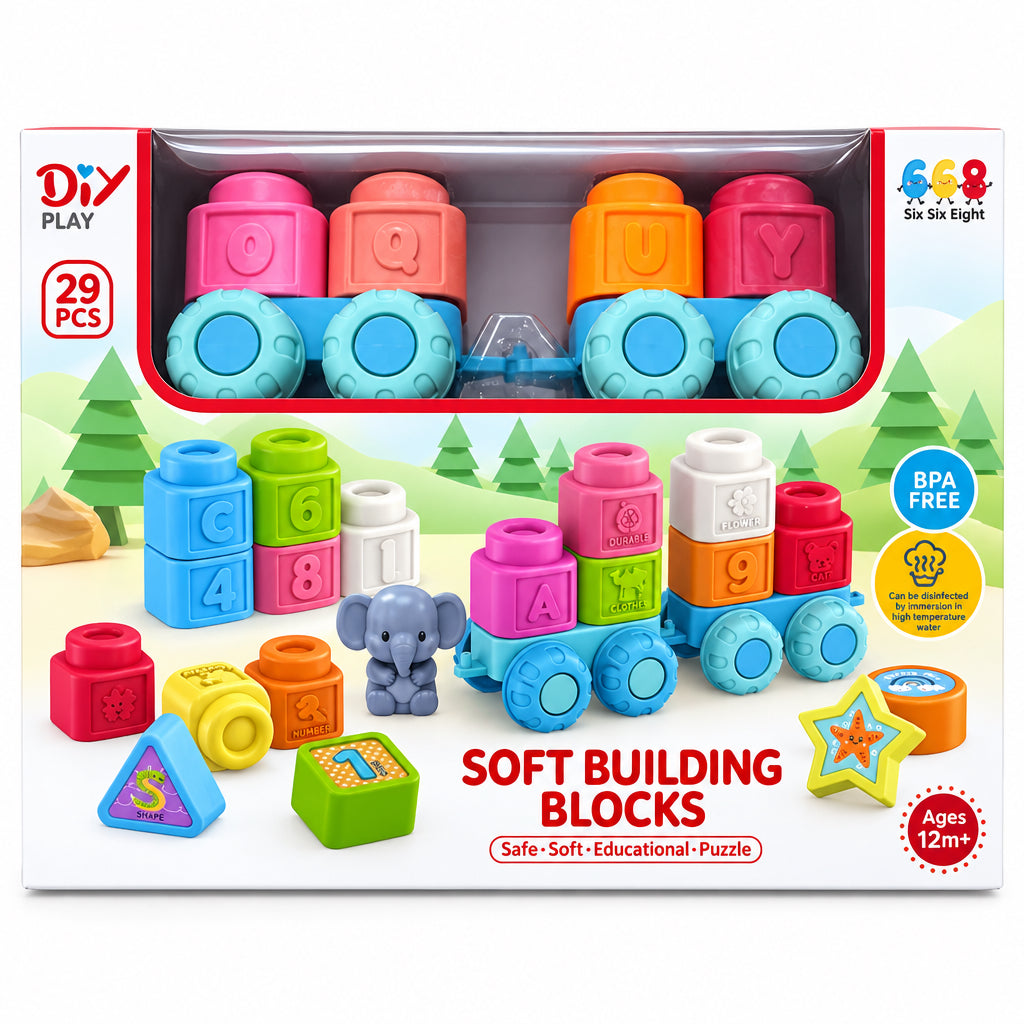 Soft Building Blocks 29 piece educational set 12 months plus