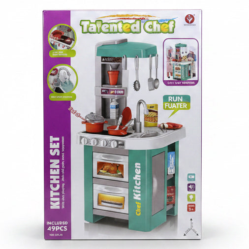 Talented Chef 49 piece kitchen play set on white background